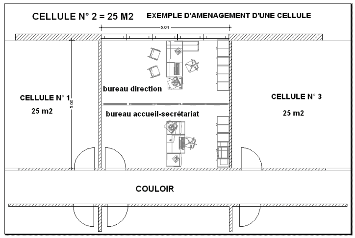 Exemple 1 : aménagement d’une cellule de 25 m² à Hendaye